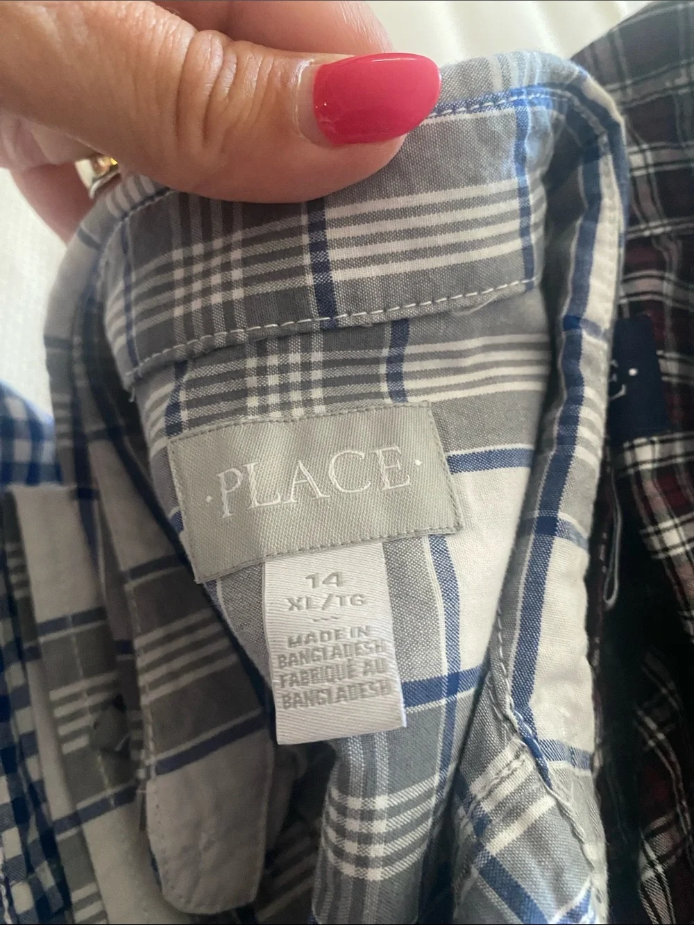Kids Childrens place Plaid Button-Down Shirt - Blue/White